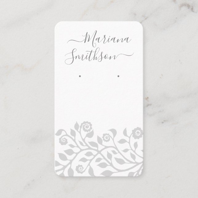 Cartão De Visita Cinzas de código QR personalizadas Barras brancas  (Frente)