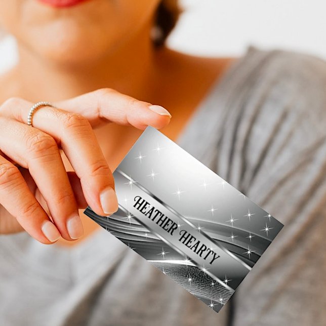 Cartão De Visita Cinzas De Cromo De Aço Líquido De Prata Líquida De (Criador carregado)