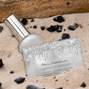 Cartão De Visita Cinzas De Prata Glitter Eyelash Após Maturação