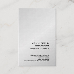 Cartão De Visita Cinzas de Prata Moderna Simples E Simples, Linen P