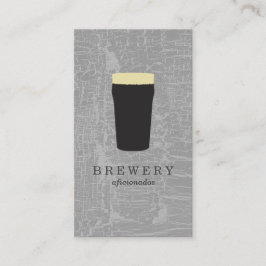 Cartão De Visita Cinzas de textura com vidro de cerveja