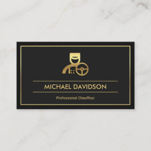 Cartão De Visita Cinzas duplas profissionais Shades Douradas Chauff