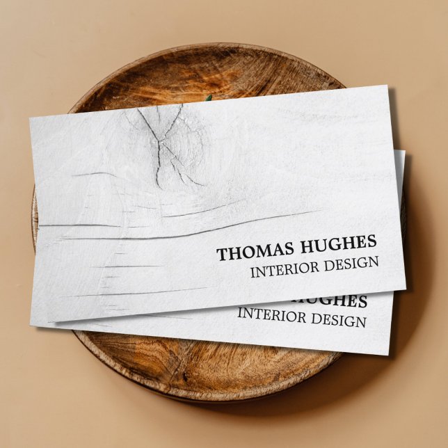 Cartão De Visita Cinzas Elegantes Modernas Faux Wood Design Interio (Criador carregado)
