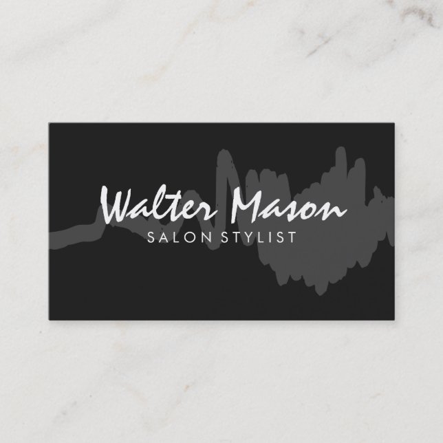 Cartão De Visita Cinzas escovas artísticas em preto (Frente)