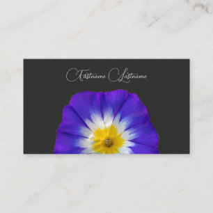 Cartão De Visita Cinzas escuras da caligrafia florescente azul Flor
