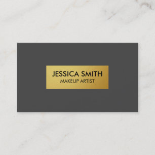 Cartão De Visita Cinzas escuras e fibras metálicas Douradas