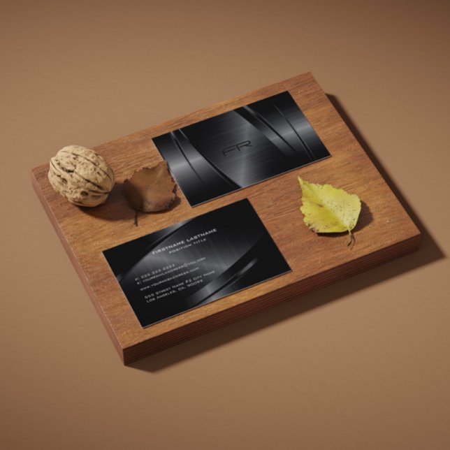 Cartão De Visita Cinzas Escuras Textura Metálica Aço Inoxidável (Criador carregado)