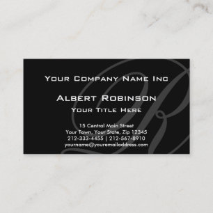 Cartão De Visita Cinzas feitas sob encomenda elegantes do monograma