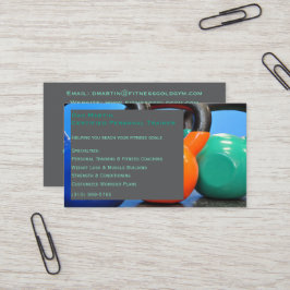 Cartão De Visita Cinzas Pesos Gym Centro de Malhação Pessoal do Tre