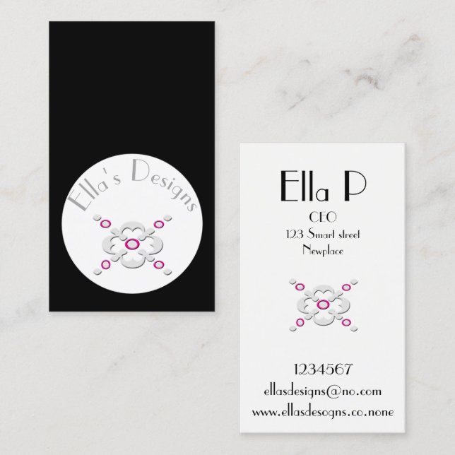 Cartão de visita cinzento do design simples (Frente/Verso)