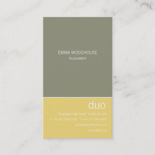 Cartão De Visita Cinzento do duo & amarelo verticais