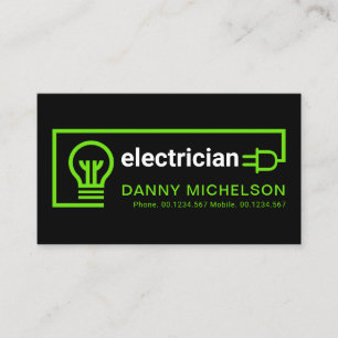 Cartão De Visita Circuito de fiação elétrica verde e criativo simpl