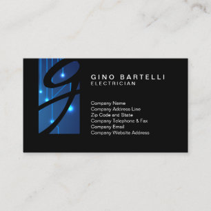 Cartão De Visita Circuito Elétrico Ilumina Monograma Comercializa