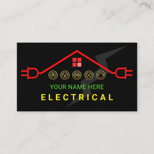 Cartão De Visita Circuito Elétrico Quente Vermelho Telhado