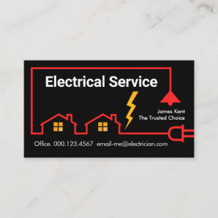 Cartão De Visita Circuito Elétrico Residencial de Energia Rouge is 