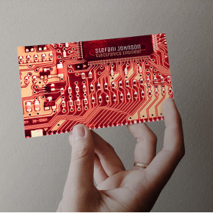 Cartão De Visita Circuito impresso com PCB rosa, engenharia tecnoló