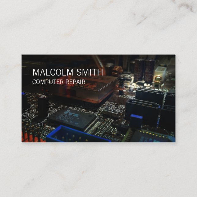 Cartão De Visita Circuitos da placa-mãe do PC de reparo (Frente)