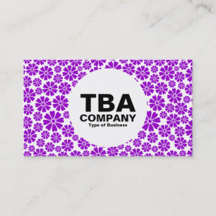 Cartão De Visita Círculo - 8 Pétalas - Roxo em Branco