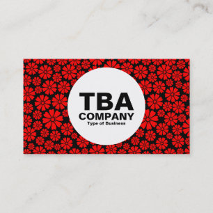Cartão De Visita Círculo - 8 Pétalas - Vermelho em Preto