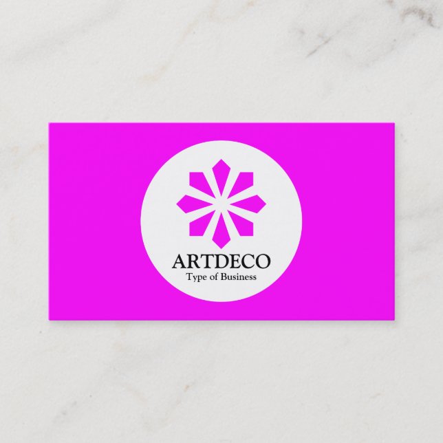 Cartão De Visita Círculo - Art Deco - Magenta (Frente)