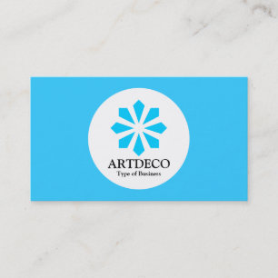 Cartão De Visita Círculo - Art Deco - Sky Blue