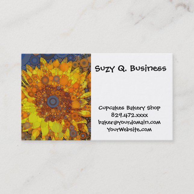 Cartão De Visita Círculo Brilhante Impressão de Arte Digital do Mos (Frente)