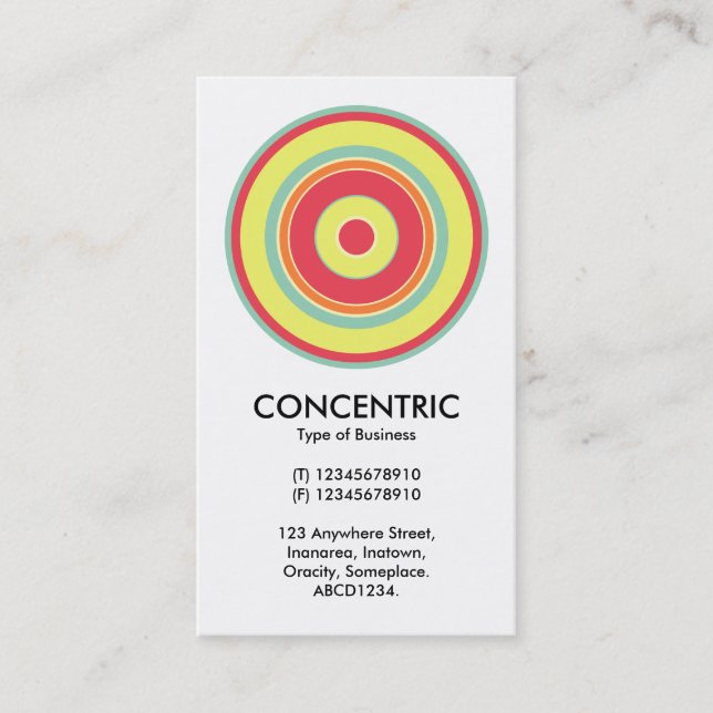 Cartão De Visita Círculo Concêntrico Colorido 01 (Frente)