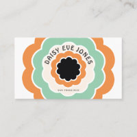 Círculo da Flor Verde Preto Laranja Retro Boho
