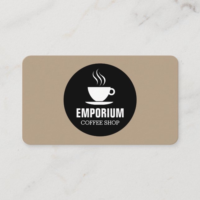 Cartão De Visita Círculo de Taça do Café - Café b69f85 (Frente)