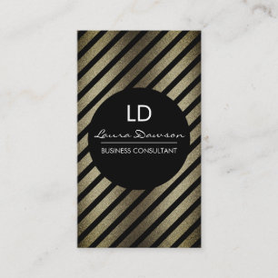 Cartão De Visita Círculo e faixas do monograma de glamour