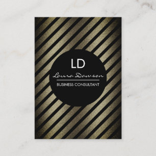 Cartão De Visita Círculo e listras do monograma do encanto