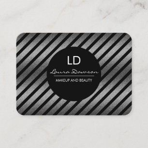 Cartão De Visita Círculo e tiras de monograma de glamour do fígad