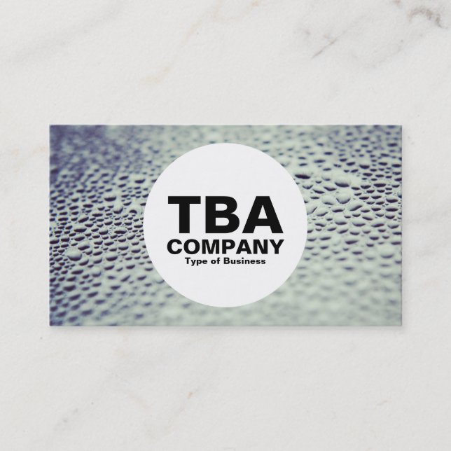 Cartão De Visita Círculo - Gotas de Água no Vidro 01 (Frente)