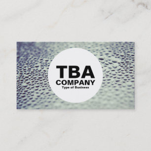 Cartão De Visita Círculo - Gotículas de Água no Vidro 01