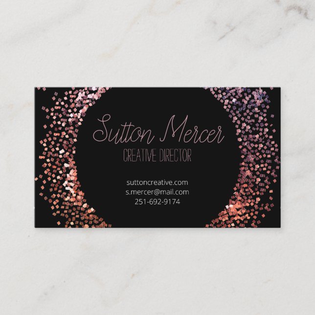 Cartão De Visita Círculo Luminoso Rosa (Frente)