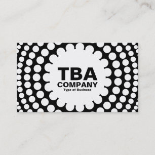 Cartão De Visita Círculo - Manchas concêntricas - Branco sobre Pr