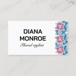 Cartão De Visita Círculo moderno coroa floral elegante