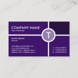 Cartão De Visita Círculo Monograma Cruzado - Sombras do Violeta Esc