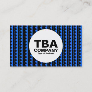 Cartão De Visita Círculo - Padrão asteca - Preto sobre Azul (1f75fe