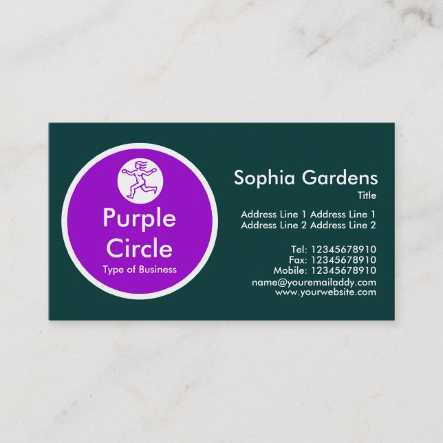 Cartão De Visita Círculo Roxo - Verde Escuro (Frente)