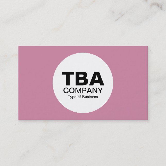 Cartão De Visita Círculo (Versão Alt) - Rosa de caxemira cf86a3 (Frente)