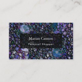 Cartão De Visita Círculos abstratos desenhados mão, azul, roxo,