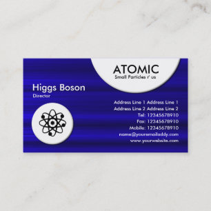 Cartão De Visita Círculos Atômicos - Textura Azul Bruta