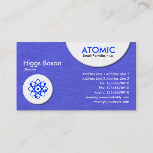 Cartão De Visita Círculos Atômicos - Textura de Papel Pintado Azul