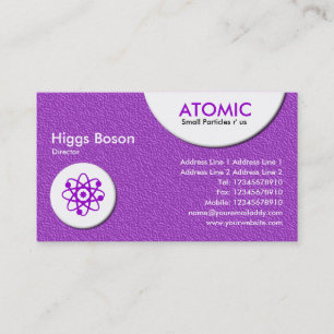 Cartão De Visita Círculos atômicos - Textura em relevo roxo