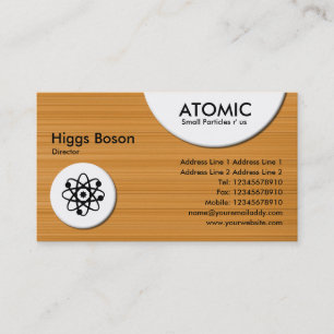 Cartão De Visita Círculos Atômicos - Textura Escovada Ocre