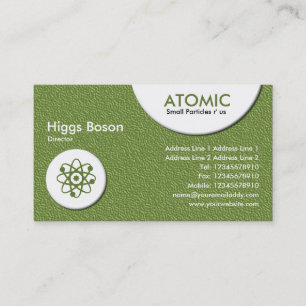 Cartão De Visita Círculos atômicos - textura gravada verde