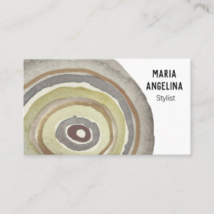 Cartão De Visita Círculos de Aquarela Abstrato