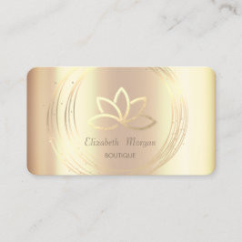 Cartão De Visita Círculos de Ouro Elegantes Modernos Lótus Dourado