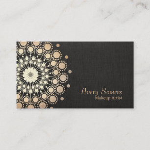 Cartão De Visita Círculos Dourados Elegantes Makeup Logotipo Artist